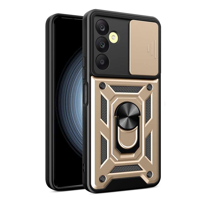 For Samsung Galaxy A25 5G Sliding Camera Cover Design TPU+PC Phone Case(Rose Gold)