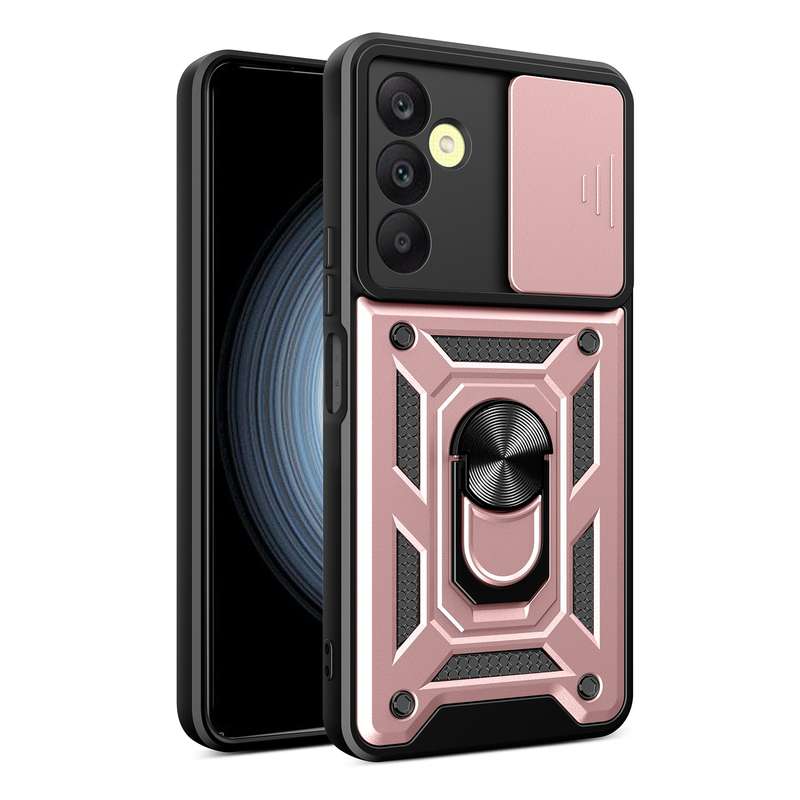 For Samsung Galaxy A25 5G Sliding Camera Cover Design TPU+PC Phone Case(Rose Gold)