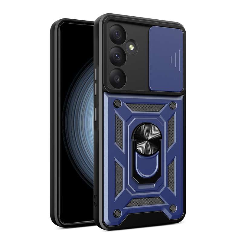 For Samsung Galaxy A55 5G Sliding Camera Cover Design TPU+PC Phone Case(Blue)