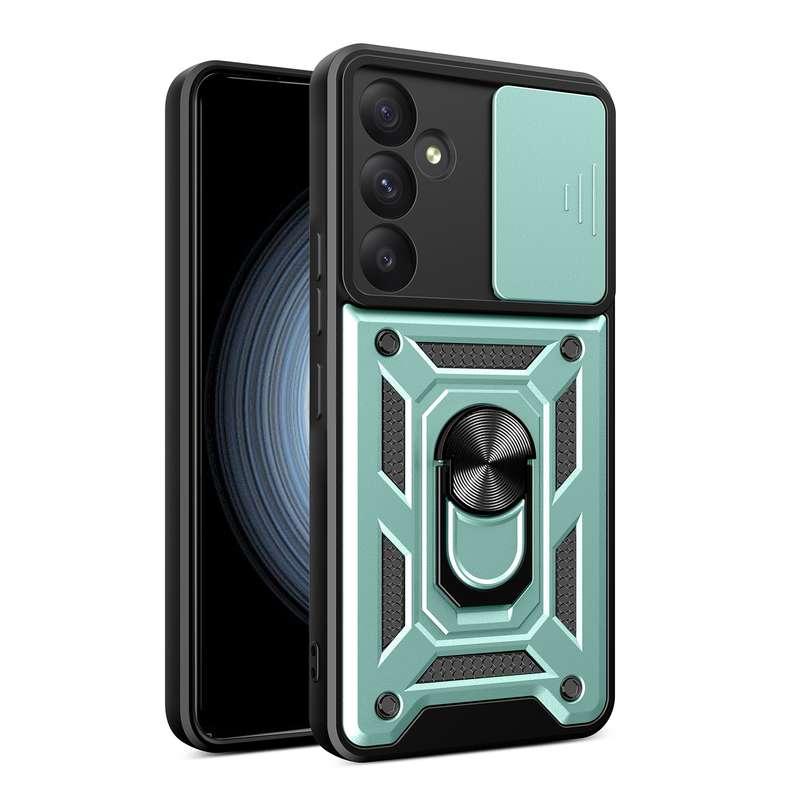 For Samsung Galaxy A55 5G Sliding Camera Cover Design TPU+PC Phone Case(Blue)