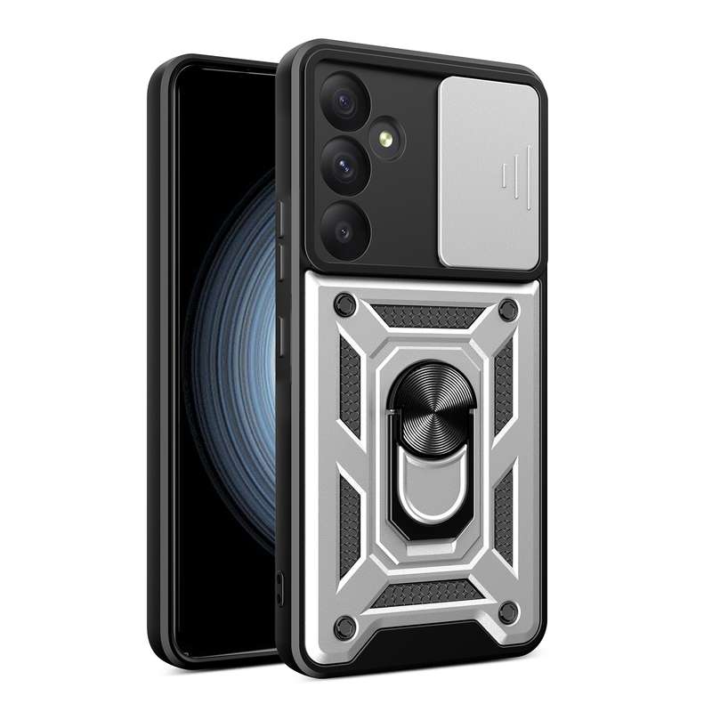 For Samsung Galaxy A55 5G Sliding Camera Cover Design TPU+PC Phone Case(Blue)