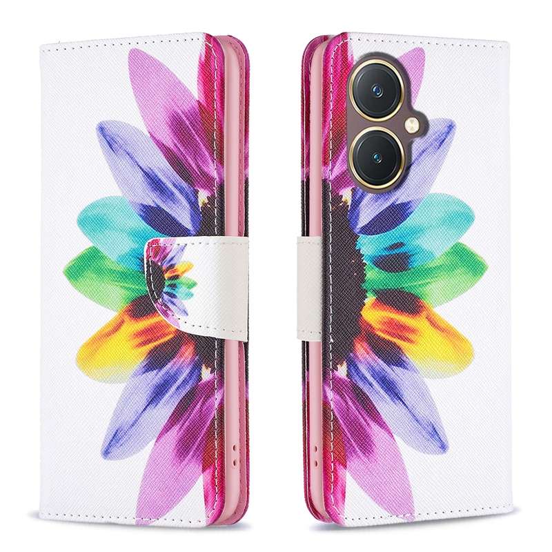For vivo Y27 4G Colored Drawing Pattern Leather Phone Case(Smirk)