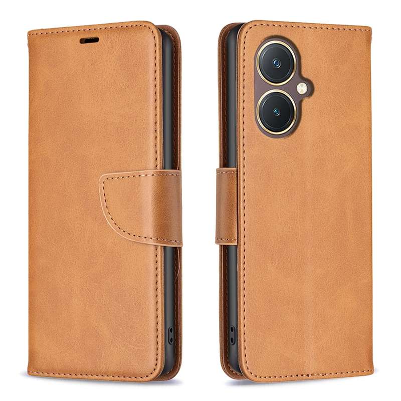 For vivo Y27 4G Lambskin Texture Leather Phone Case(Black)