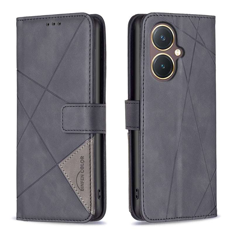 For vivo Y27 4G Magnetic Buckle Rhombus Texture Leather Phone Case(Green)