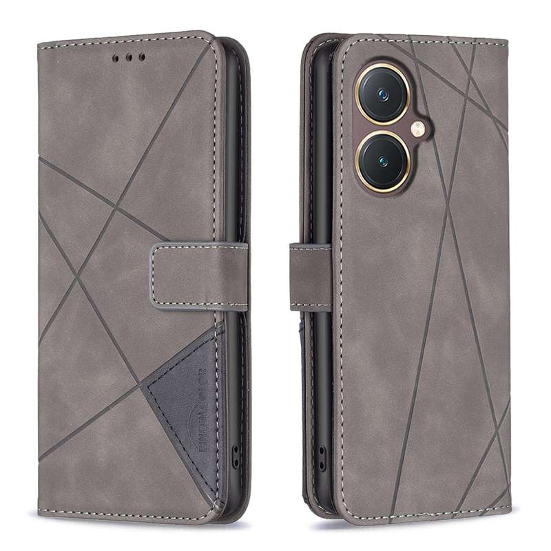 For vivo Y27 4G Magnetic Buckle Rhombus Texture Leather Phone Case(Green)
