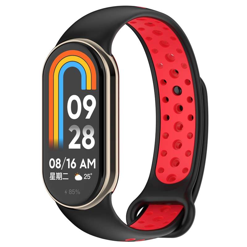 For Xiaomi Mi Band 8 Two Color Nail Buckle Silicone Watch Band(Midnight Blue White)