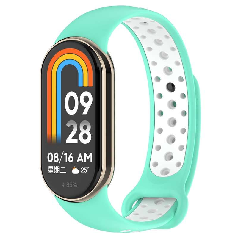 For Xiaomi Mi Band 8 Two Color Nail Buckle Silicone Watch Band(Midnight Blue White)