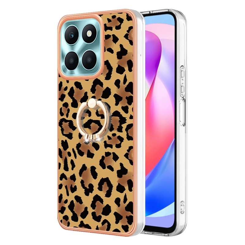 For Honor X6a Electroplating Dual-side IMD Phone Case with Ring Holder(Smile)