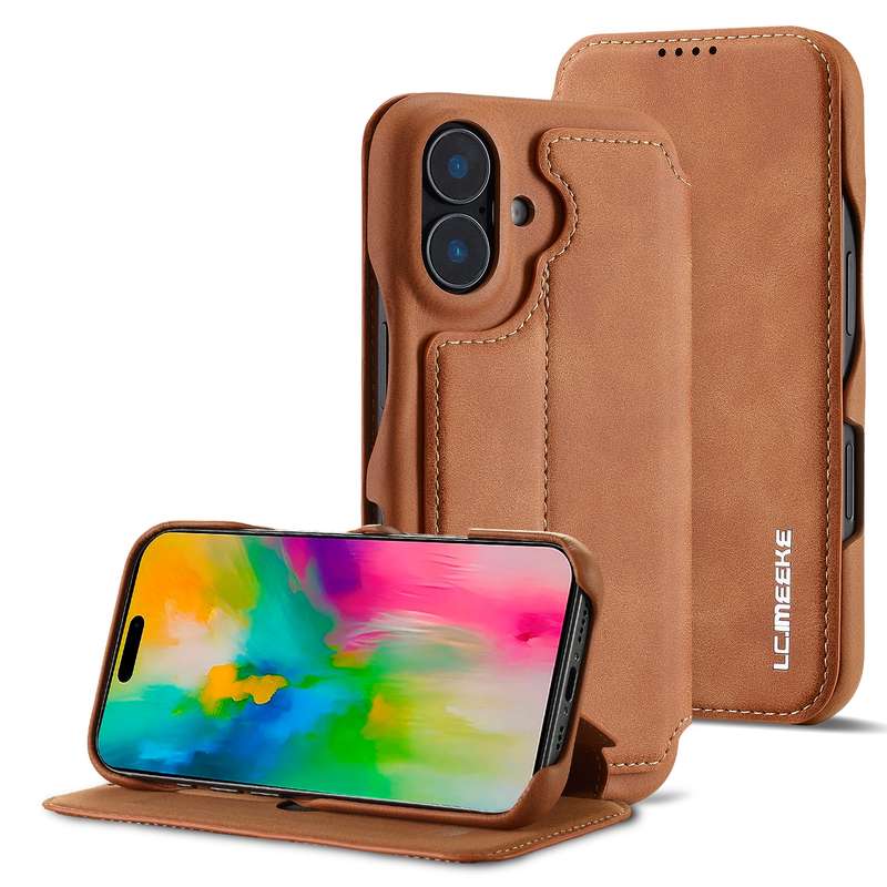 For iPhone 16 LC.IMEEKE Hon Ancient Series Flip Leather Phone Case(Blue)