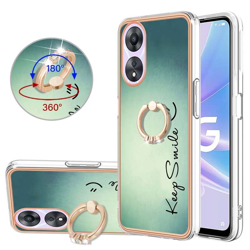 For OPPO A78 / A58 Electroplating Dual-side IMD Phone Case with Ring Holder(Equation)