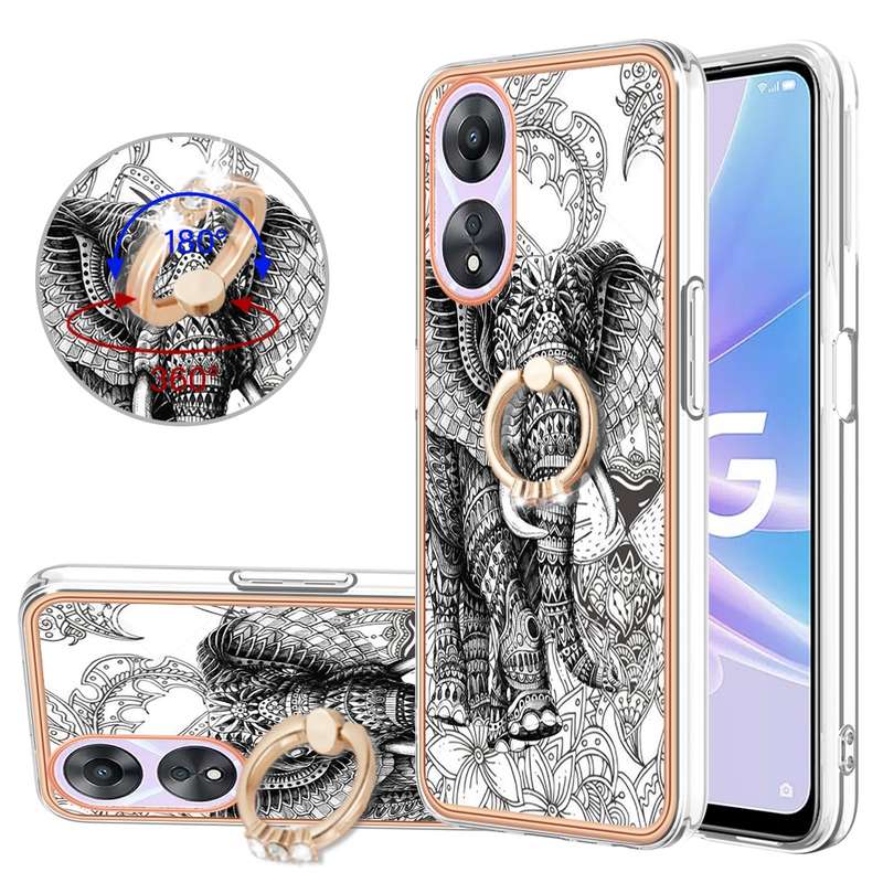 For OPPO A78 / A58 Electroplating Dual-side IMD Phone Case with Ring Holder(Equation)
