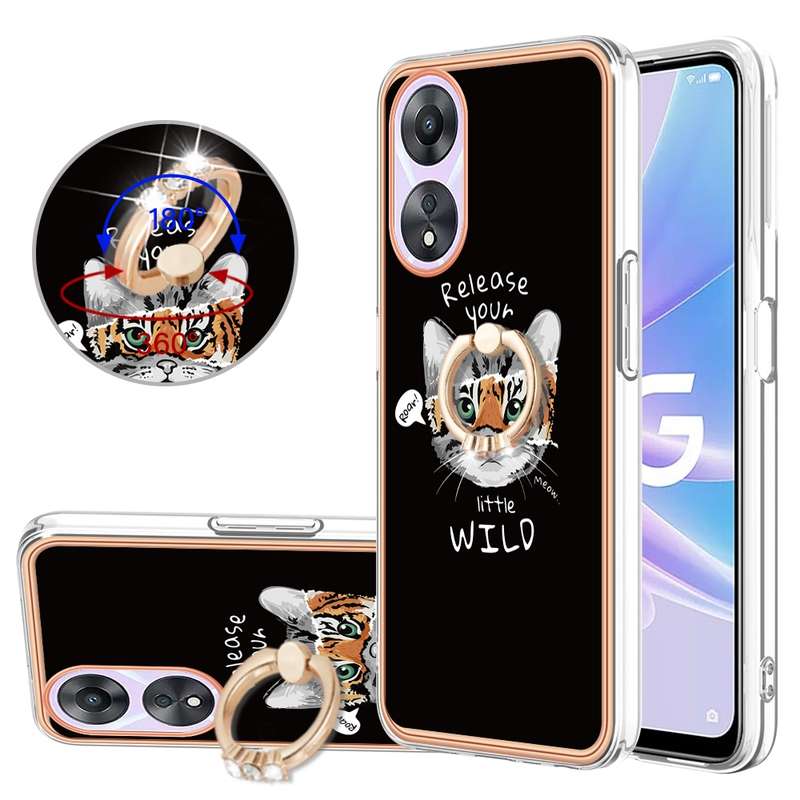 For OPPO A78 / A58 Electroplating Dual-side IMD Phone Case with Ring Holder(Equation)
