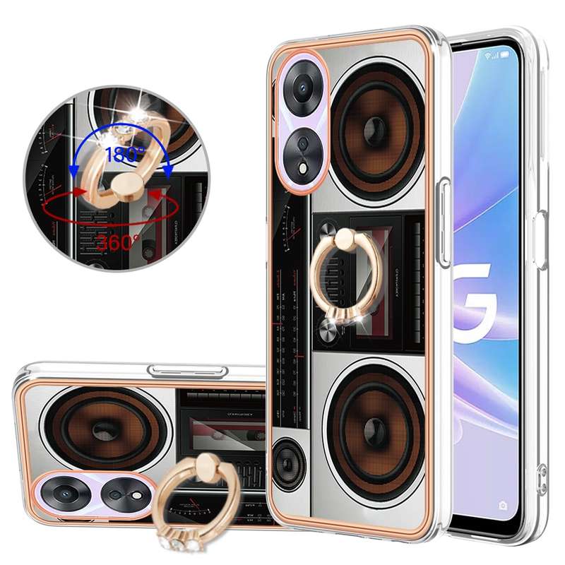 For OPPO A78 / A58 Electroplating Dual-side IMD Phone Case with Ring Holder(Equation)