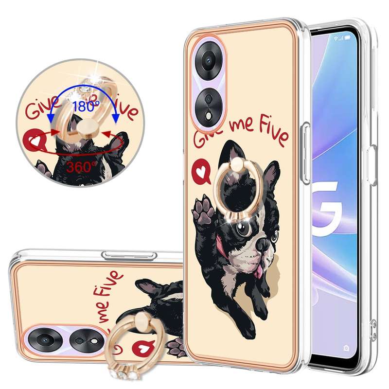For OPPO A78 / A58 Electroplating Dual-side IMD Phone Case with Ring Holder(Equation)