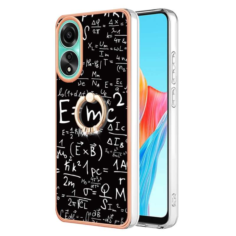 For OPPO A78 4G Electroplating Dual-side IMD Phone Case with Ring Holder(Smile)