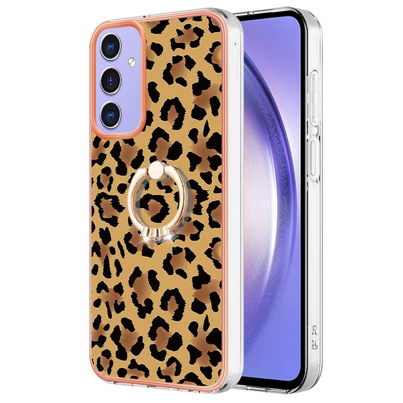 For Samsung Galaxy A15 5G Electroplating Dual-side IMD Phone Case with Ring Holder(Smile)