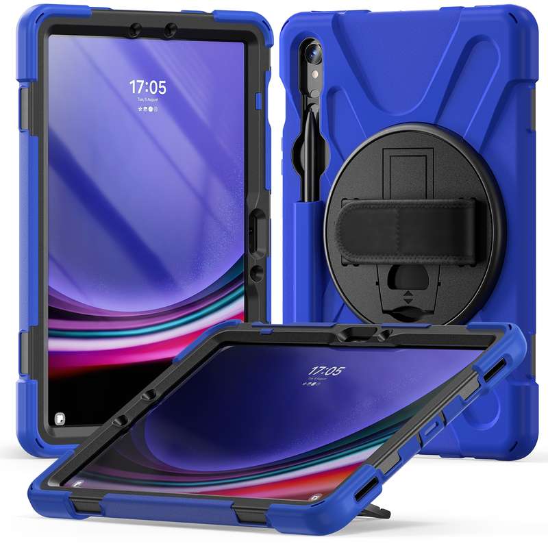 For Galaxy Tab S10 FE / S9 FE / S9 / S8 / S7 Rotary Handle Grab TPU + PC Tablet Case(Black)