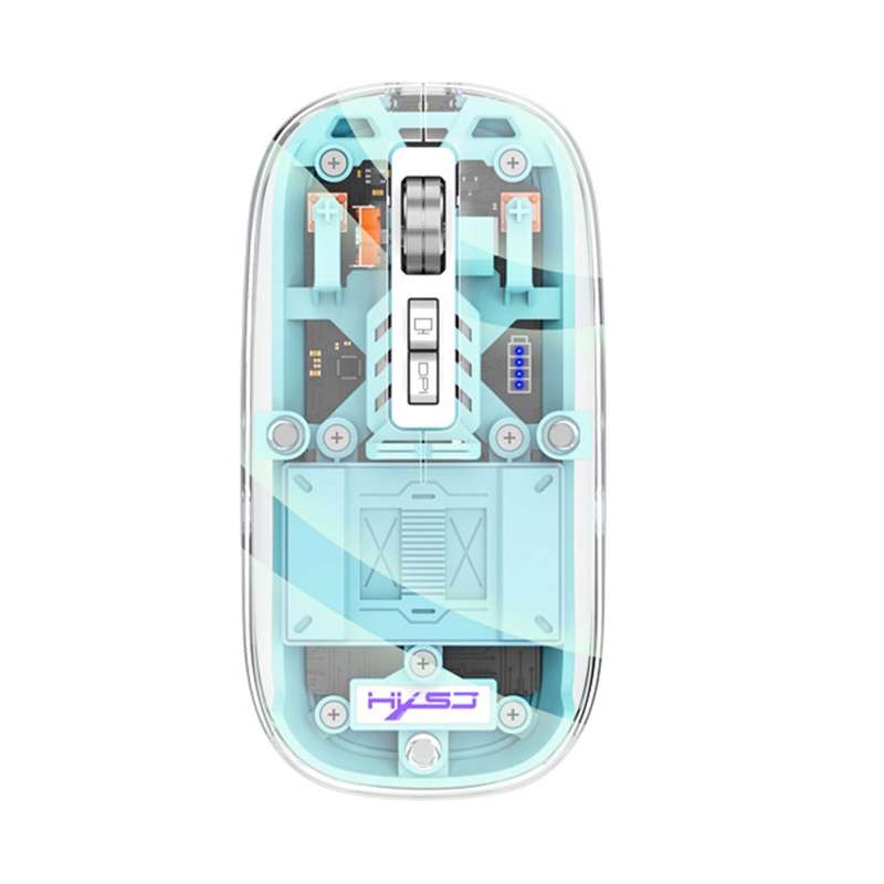 HXSJ T900 Transparent Magnet Three-mode Wireless Gaming Mouse(Orange)