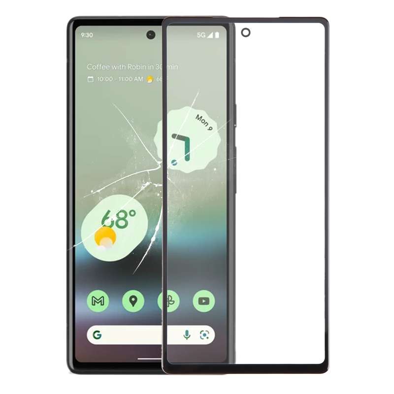 For Google Pixel 6a Front Screen Outer Glass Lens with OCA Optically Clear Adhesive