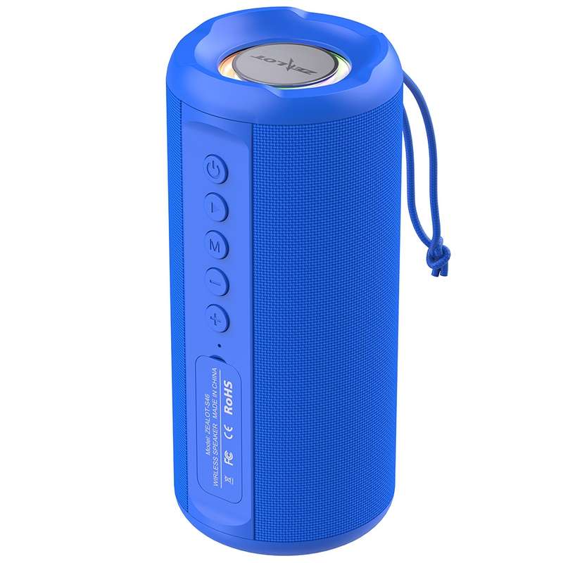 Zealot S46 TWS Portable Wireless Bluetooth Speaker with Colorful Light(Black)