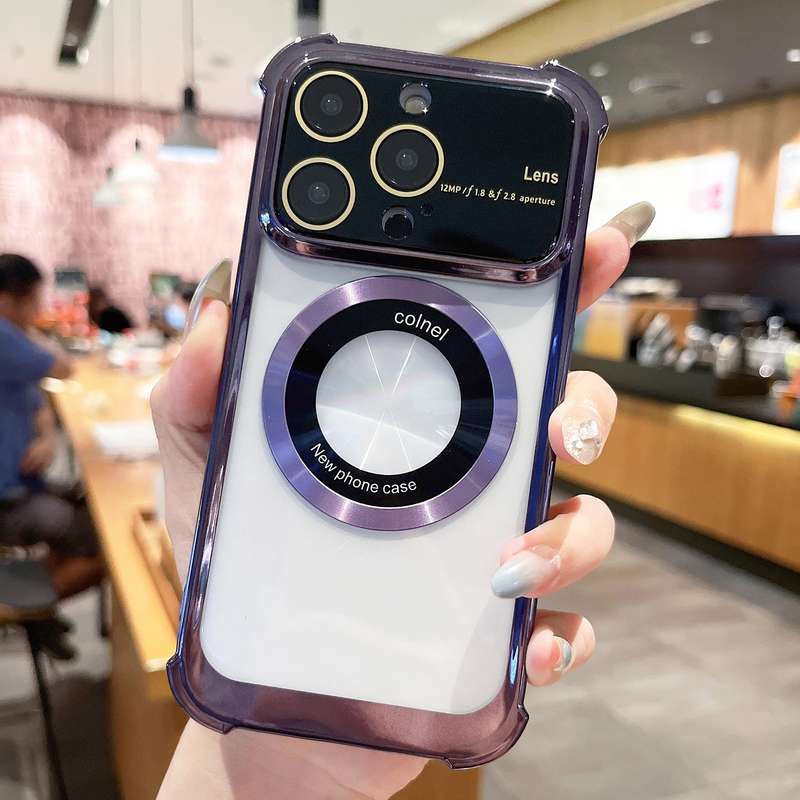 For iPhone 11 Pro Max MagSafe Shockproof TPU Phone Case with Lens Film(Rose Gold)