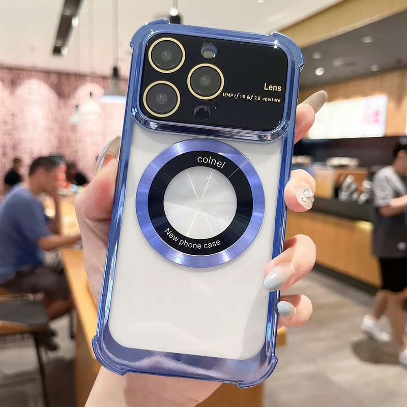 For iPhone 11 Pro Max MagSafe Shockproof TPU Phone Case with Lens Film(Rose Gold)
