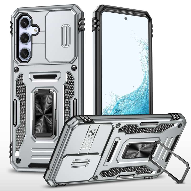 For Samsung Galaxy A54 Armor PC + TPU Camera Shield Phone Case(Black)