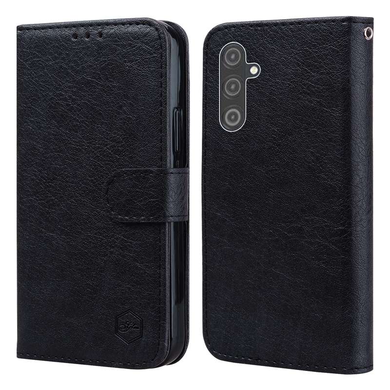 For Samsung Galaxy A24 4G Skin Feeling Oil Leather Texture PU + TPU Phone Case(Black)
