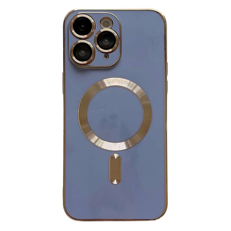 For iPhone 11 Pro Max Magsafe Plating TPU Phone Case with Lens Film(White)