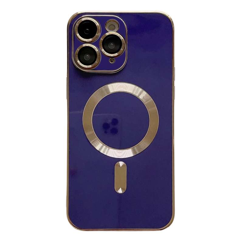 For iPhone 11 Pro Max Magsafe Plating TPU Phone Case with Lens Film(White)