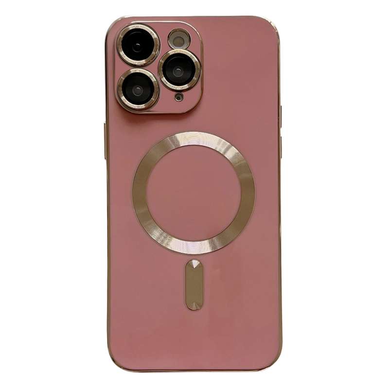 For iPhone 11 Pro Max Magsafe Plating TPU Phone Case with Lens Film(White)