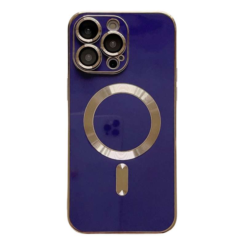 For iPhone 12 Pro Max Magsafe Plating TPU Phone Case with Lens Film(White)