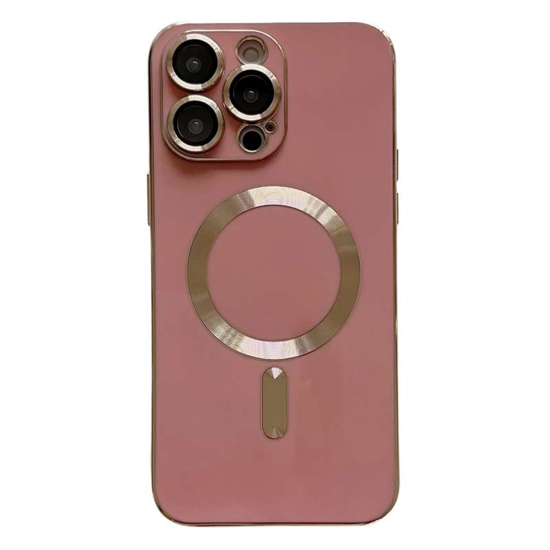 For iPhone 15 Pro Magsafe Plating TPU Phone Case with Lens Film(White)