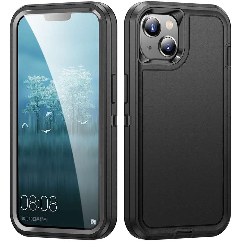 For iPhone 15 Life Waterproof Rugged Phone Case(Dark Blue + Royal Blue)