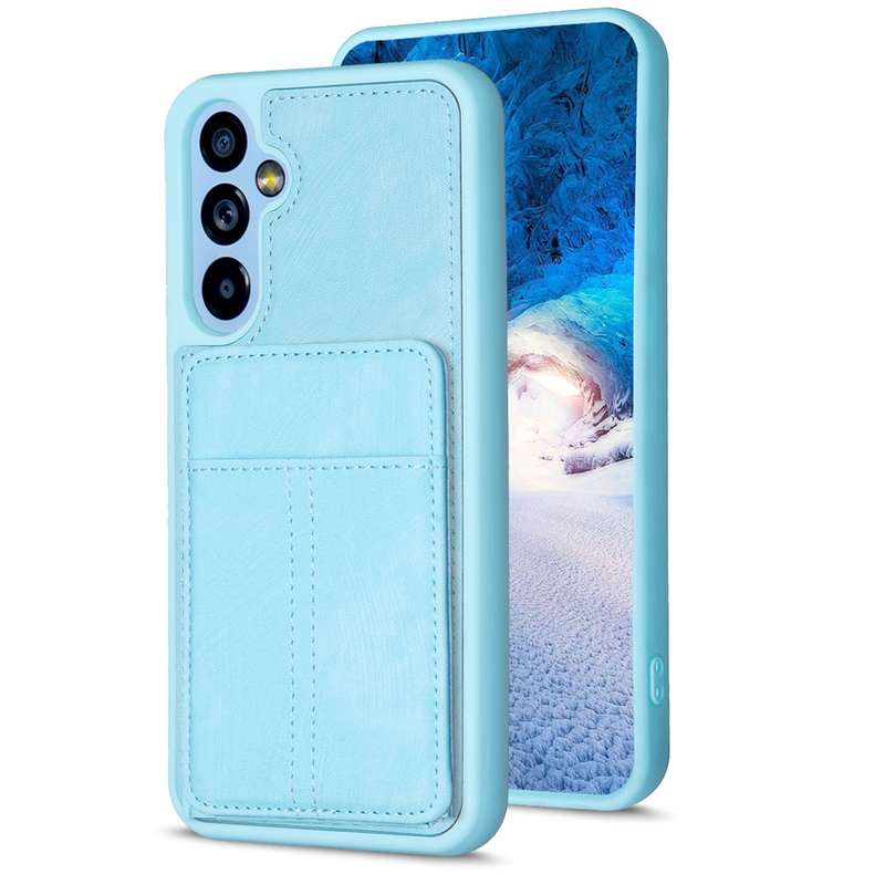 For Samsung Galaxy A54 5G BF28 Frosted Card Bag Phone Case with Holder(Black)