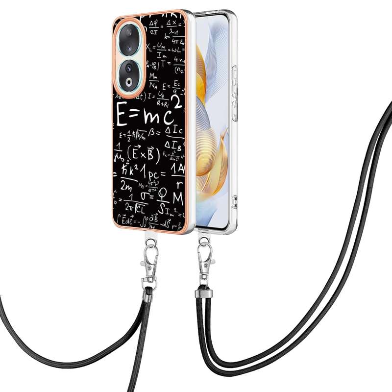 For Honor 90 Electroplating Dual-side IMD Phone Case with Lanyard(Retro Radio)
