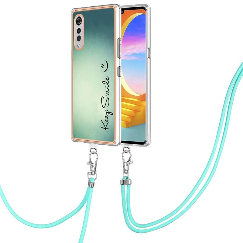 For LG Velvet 5G / 4G Electroplating Dual-side IMD Phone Case with Lanyard(Natural Growth)