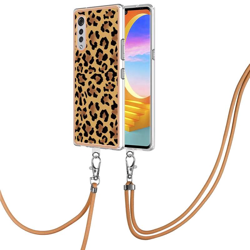 For LG Velvet 5G / 4G Electroplating Dual-side IMD Phone Case with Lanyard(Natural Growth)