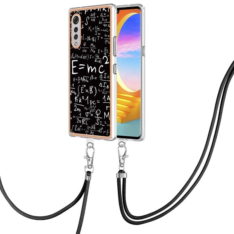 For LG Velvet 5G / 4G Electroplating Dual-side IMD Phone Case with Lanyard(Natural Growth)