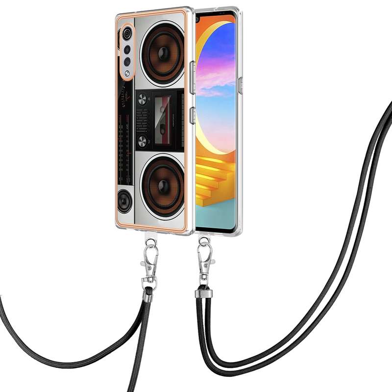 For LG Velvet 5G / 4G Electroplating Dual-side IMD Phone Case with Lanyard(Natural Growth)