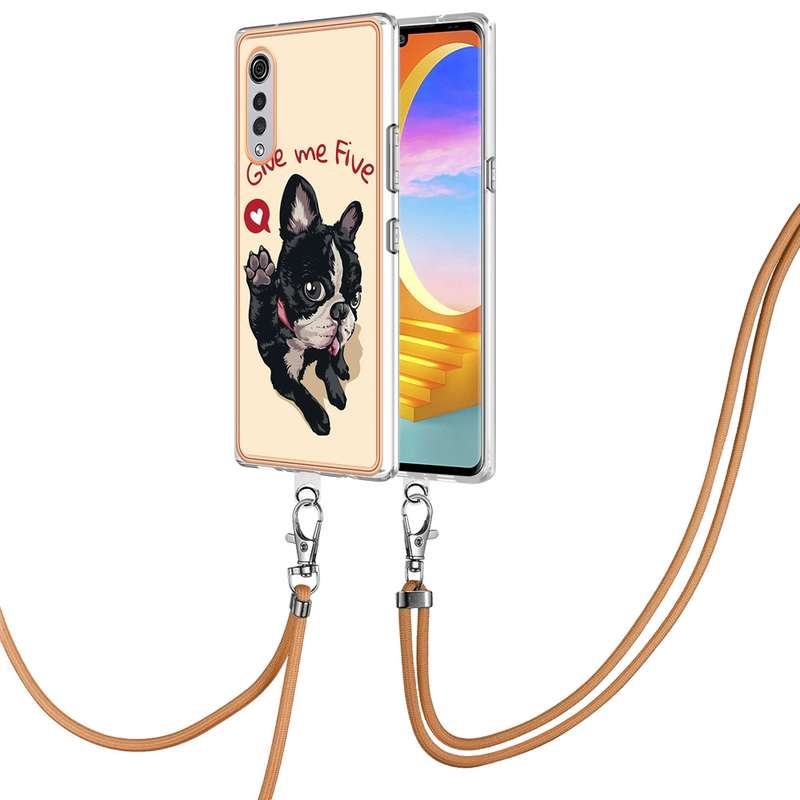 For LG Velvet 5G / 4G Electroplating Dual-side IMD Phone Case with Lanyard(Natural Growth)