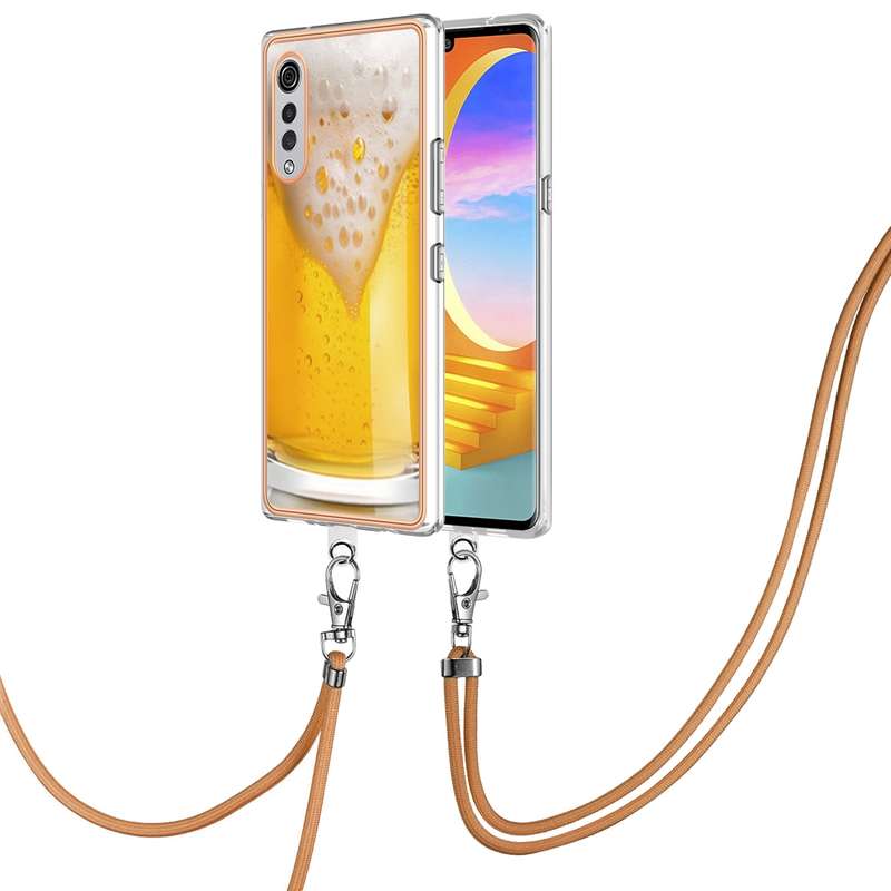 For LG Velvet 5G / 4G Electroplating Dual-side IMD Phone Case with Lanyard(Natural Growth)