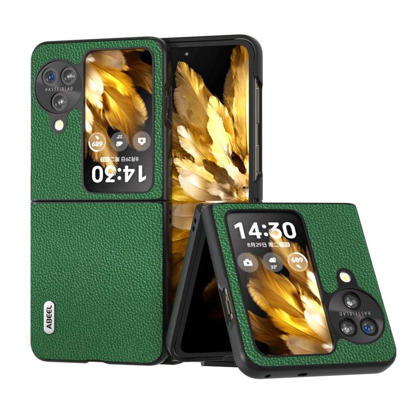 For OPPO Find N3 Flip ABEEL Black Edge Genuine Mino Phone Case(Black)
