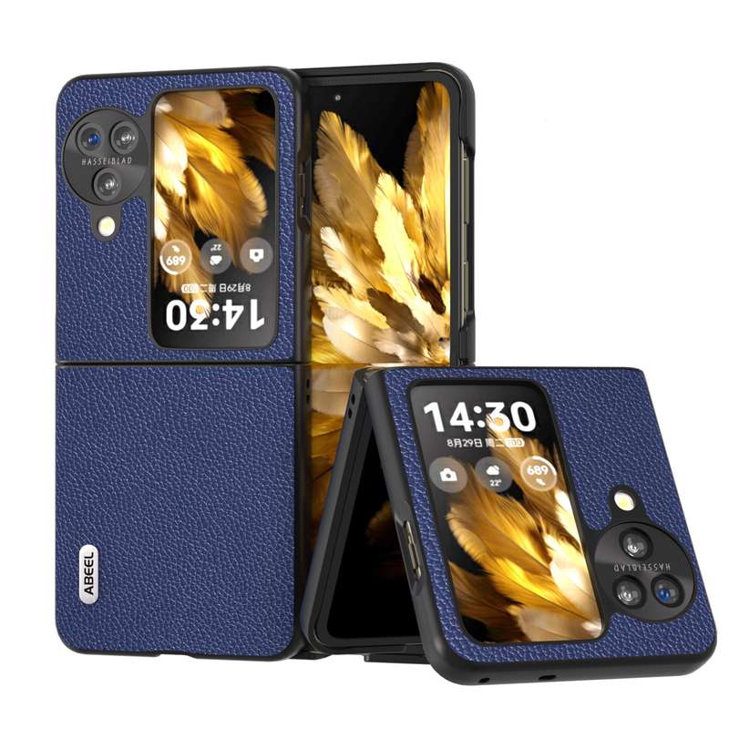For OPPO Find N3 Flip ABEEL Black Edge Genuine Mino Phone Case(Black)