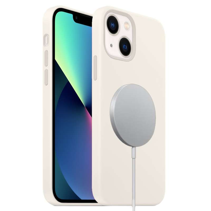 For iPhone 13 mini Liquid Silicone Full Coverage MagSafe Phone Case(Deep Green)