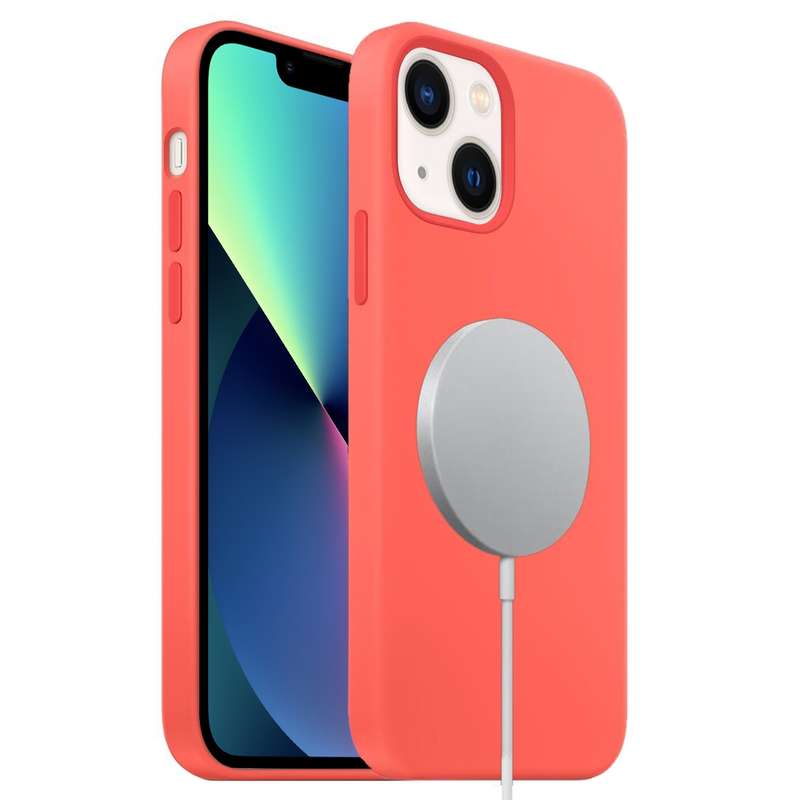 For iPhone 13 mini Liquid Silicone Full Coverage MagSafe Phone Case(Deep Green)