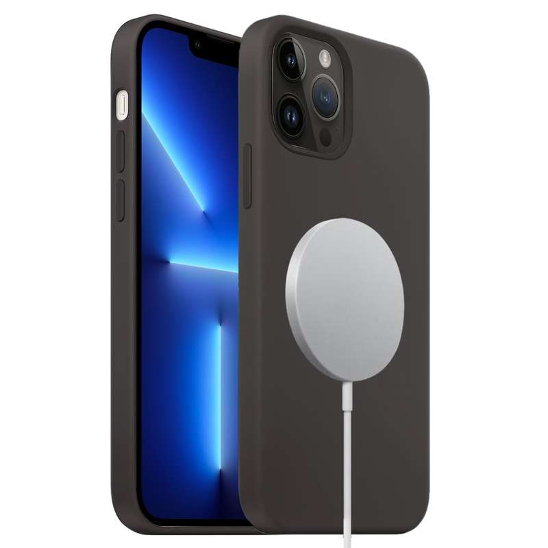 For iPhone 13 Pro Liquid Silicone Full Coverage MagSafe Phone Case(Deep Green)