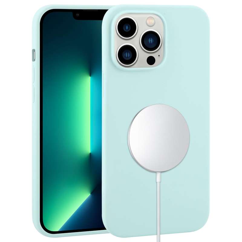 For iPhone 13 Pro Liquid Silicone Full Coverage MagSafe Phone Case(Deep Green)