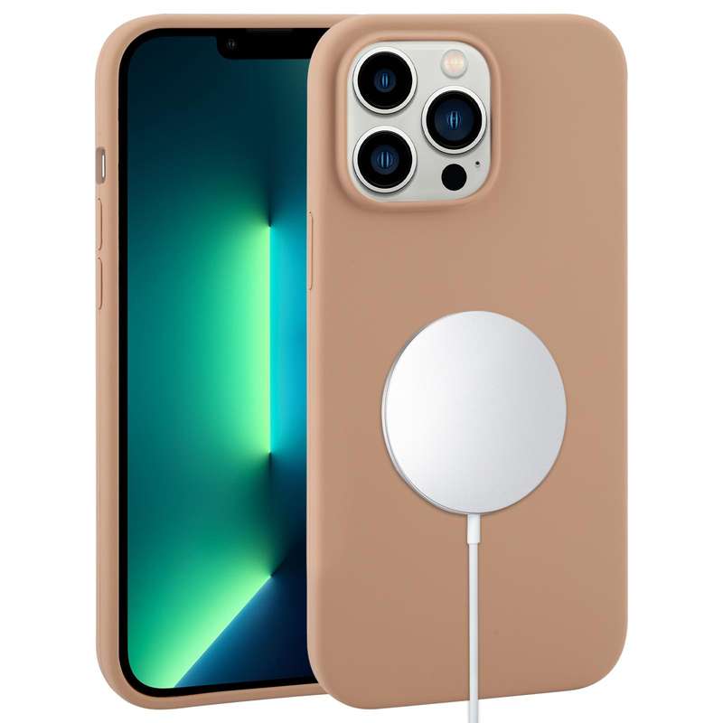 For iPhone 13 Pro Liquid Silicone Full Coverage MagSafe Phone Case(Deep Green)