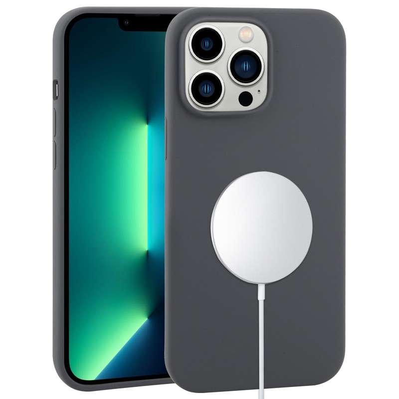 For iPhone 13 Pro Liquid Silicone Full Coverage MagSafe Phone Case(Deep Green)